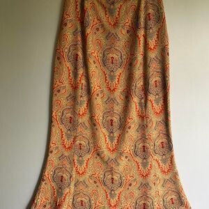 Harold's Women's Red and Tan Silk Maxi Skirt Size 6